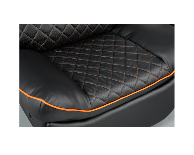 Gaming Chair: Vertex Throne Gaming Sofa Black/Orange PVC